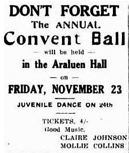 Last Convent Ball fundraiser Nov 1928