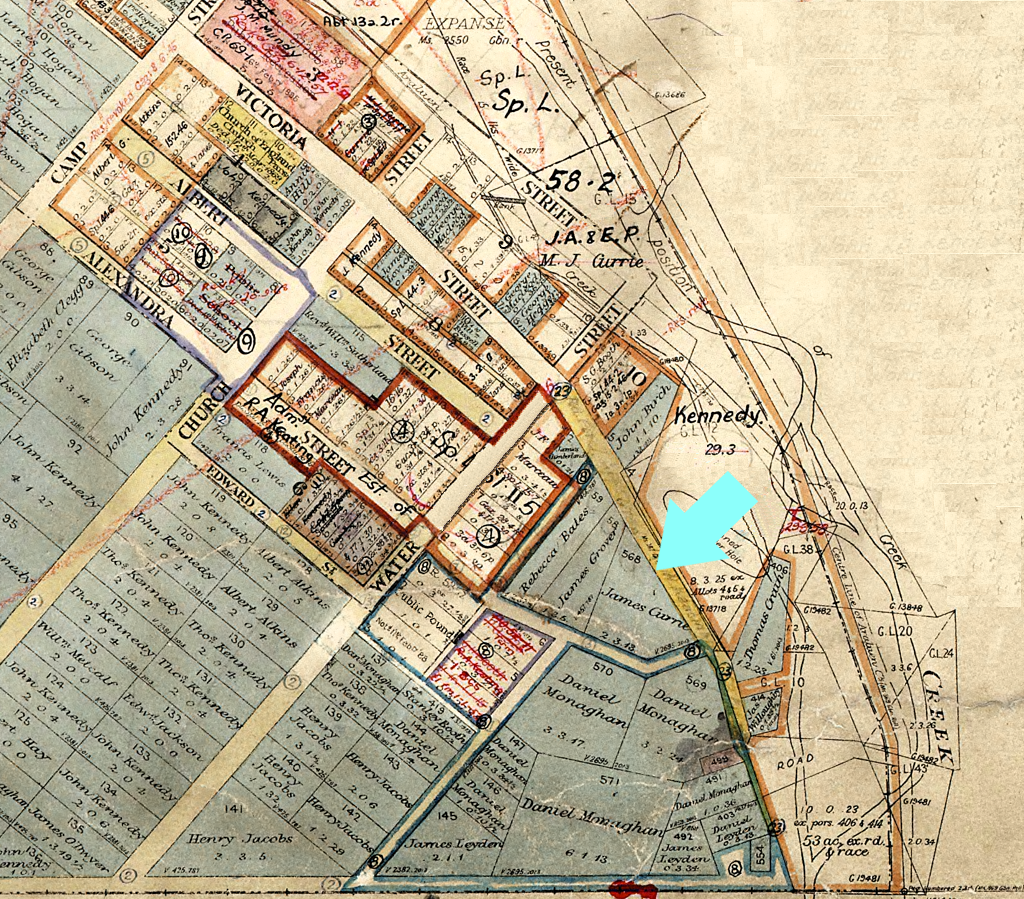 A map showing the general location for the old Courthouse.