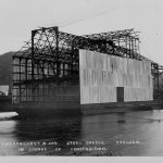 Tewkesberry's steel dredge in the course of construction