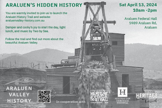 Thumbnail for the post titled: Araluen History Trail and website launch Saturday, 13 April 2024
