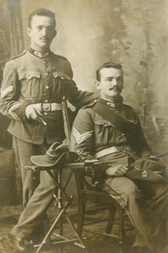 A picture of Joseph Faustino “Joe” Palazzi (1877-1900) with his brother Silvio (seated)