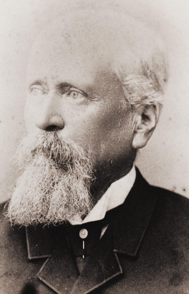 A head and shoulders portrait of John Huxham Blatchford (1828-1894) in later life