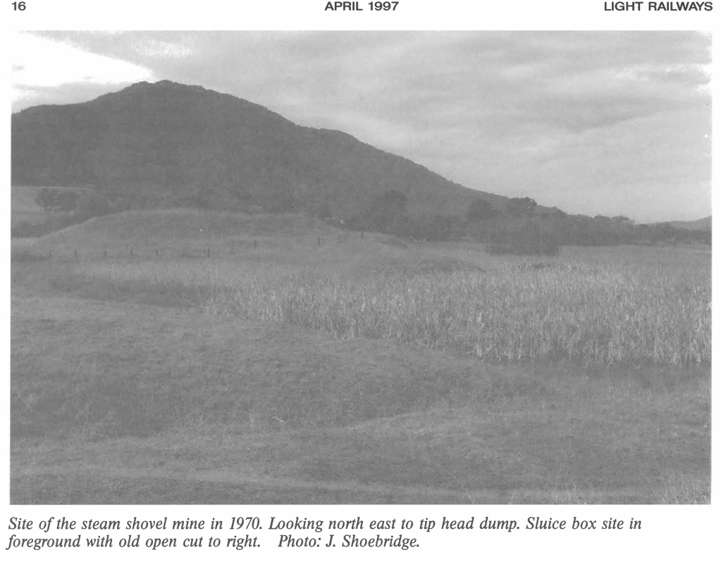 A photograph of the Steam Shovel Mine site at Redbank taken in 1970