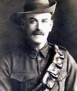 A studio portrait of William Hughes (1863 – 1937) in his WWI uniform.