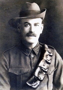 A studio portrait of William Hughes (1863 – 1937) in his WWI uniform.